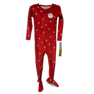 Carter's Red‎ Santa Snowflake Footed Pajamas Sleeper 3T